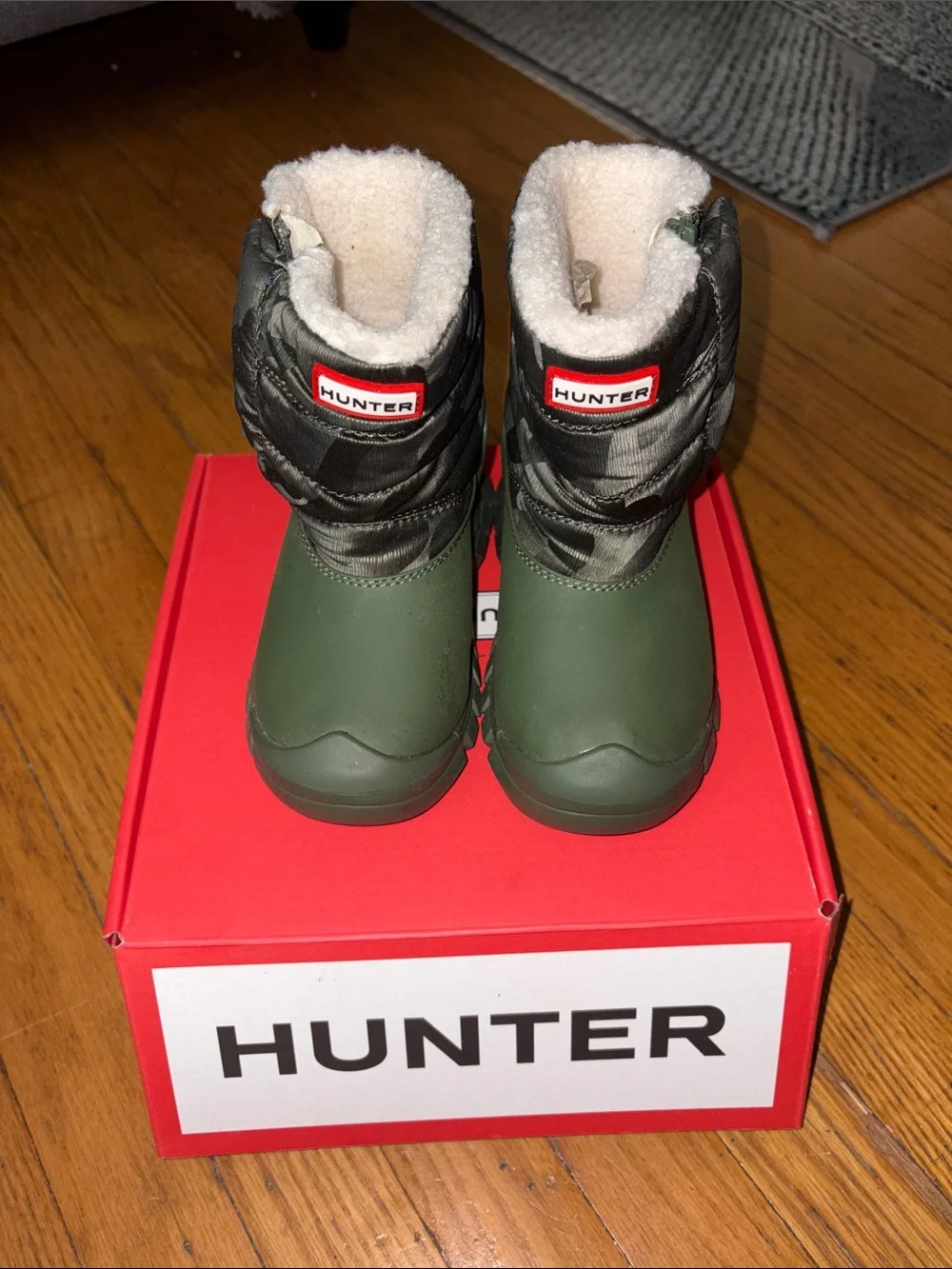 Hunter Little Kid’s Dark Green Waterproof Lace-Up Boots